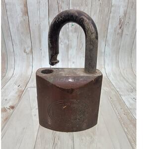 Antique Brass Corbin Cabinet Padlock No Key PAT 1909 USA